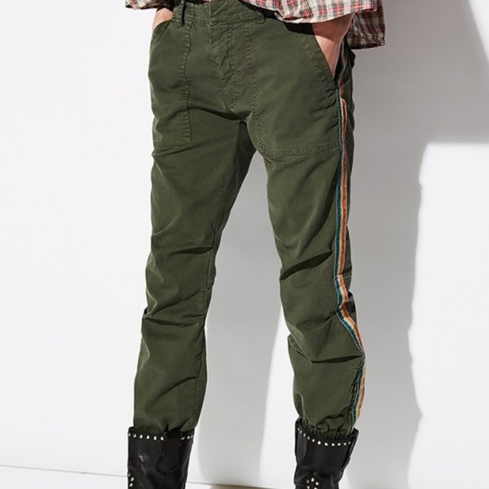 Nili Lotan Loden French Military Pant with Tape